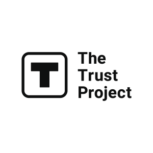 logo for the trust project.