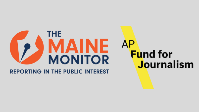 logos for the maine monitor and the ap fund for journalism.