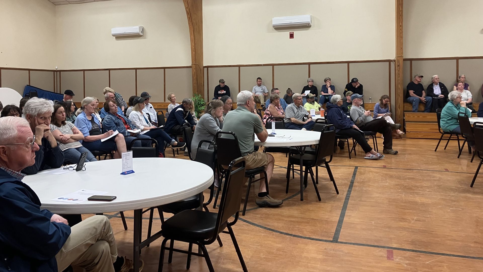 Embden residents attend a public hearing.