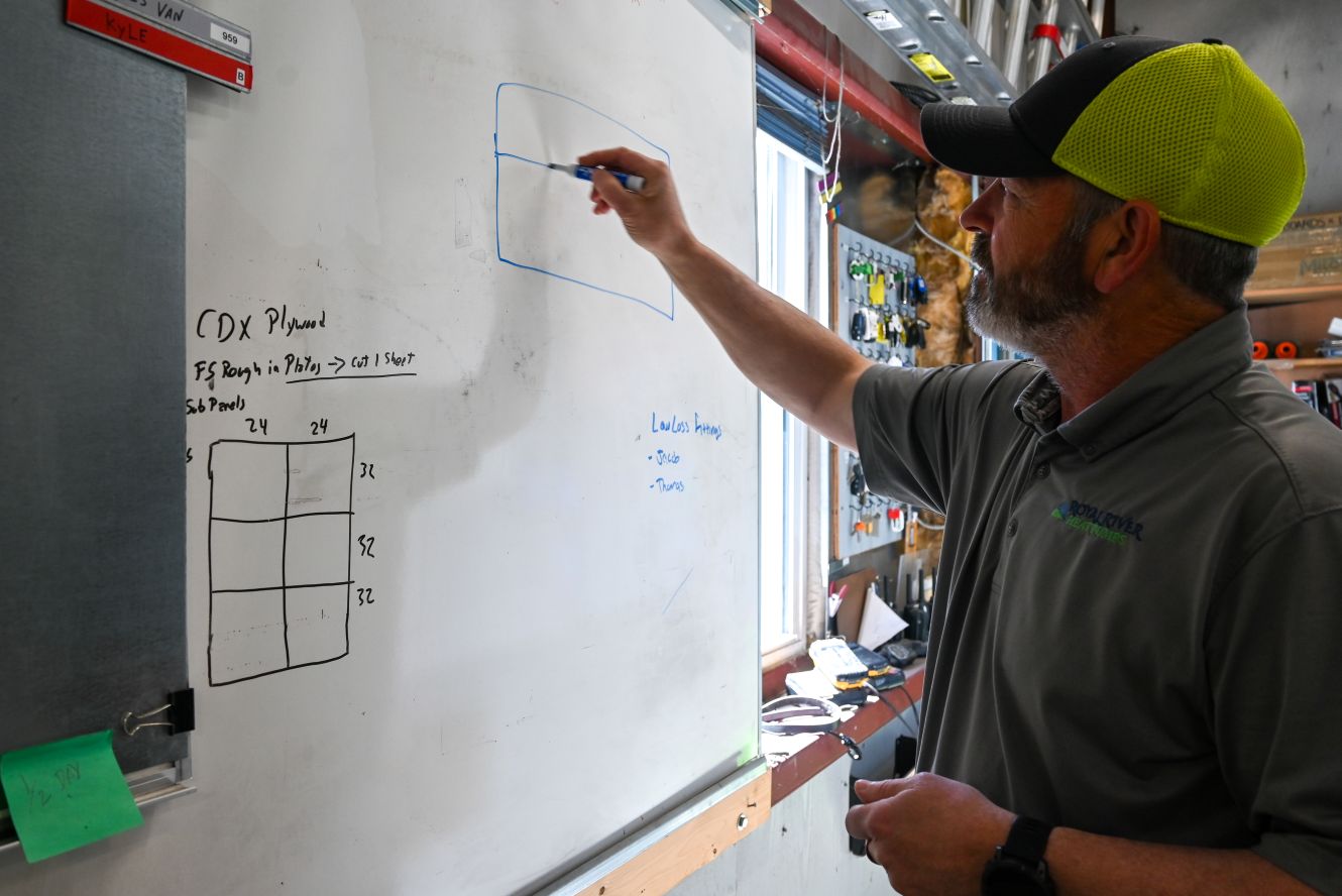 Scott Libby writes on a whiteboard.