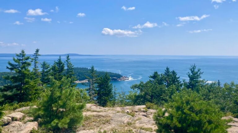 overlook of the water as seen from acadia national park.