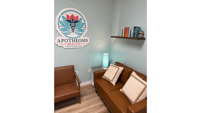 the waiting room of a direct primary care office.