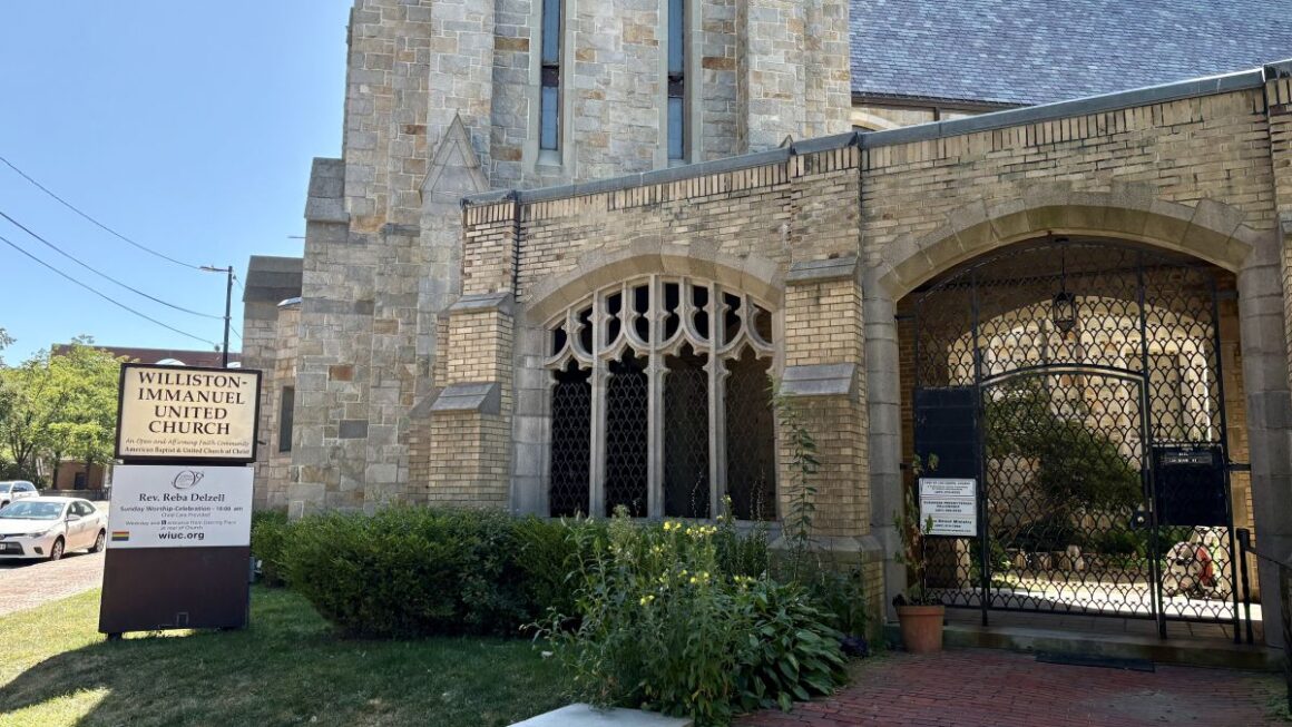the entrance of a church.