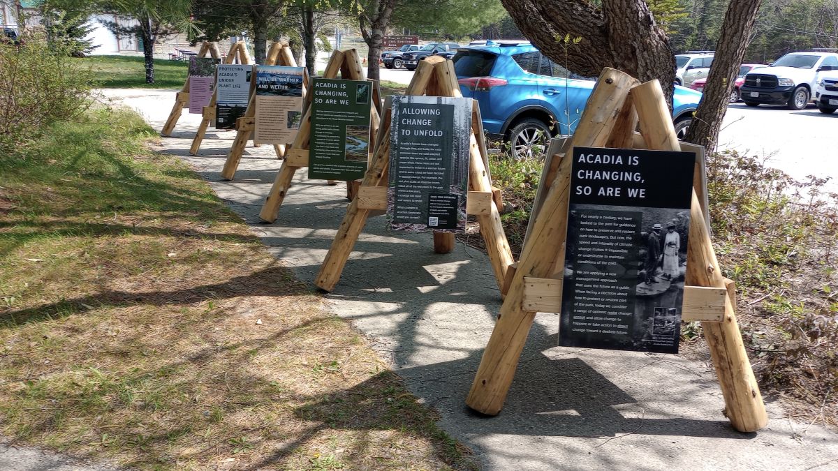 climate change signs at acadia.