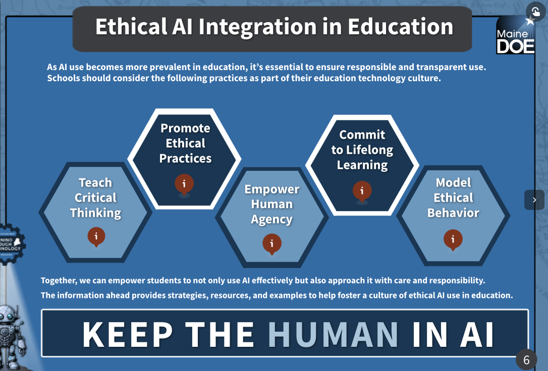a screenshot from the Department of Education toolkit on AI.
