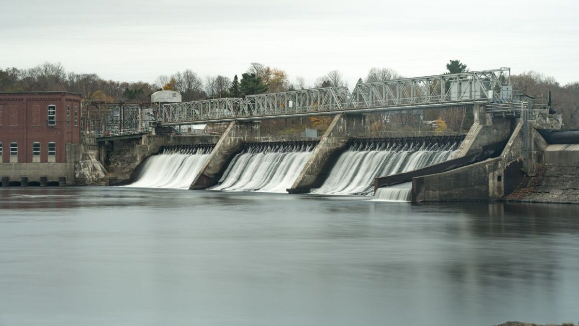 A view of the Shawmut Dam.