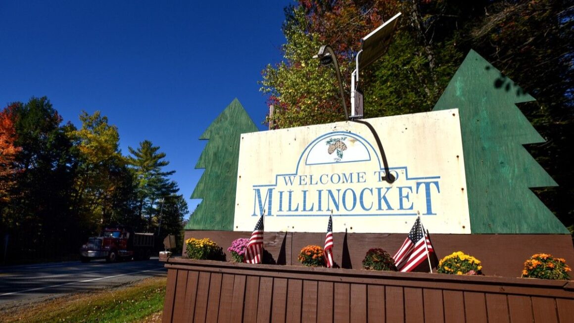 sign that reads welcome to millinocket.