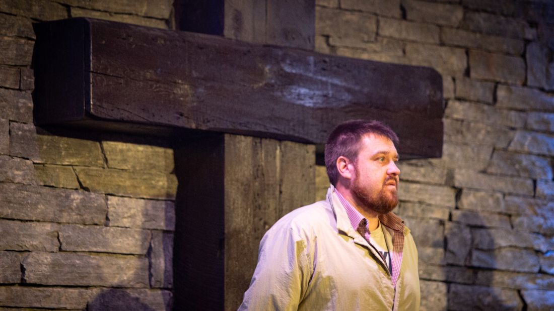 Peter Bernaiche standing on stage.