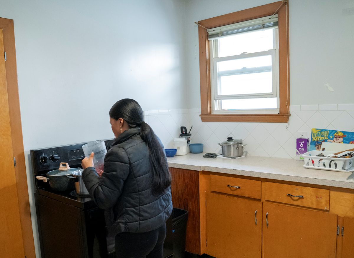 maria cooking a meal.