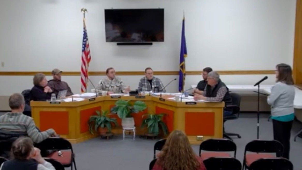 view of the select board meeting