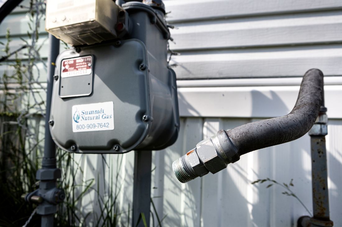 a disconnected natural gas furnace.