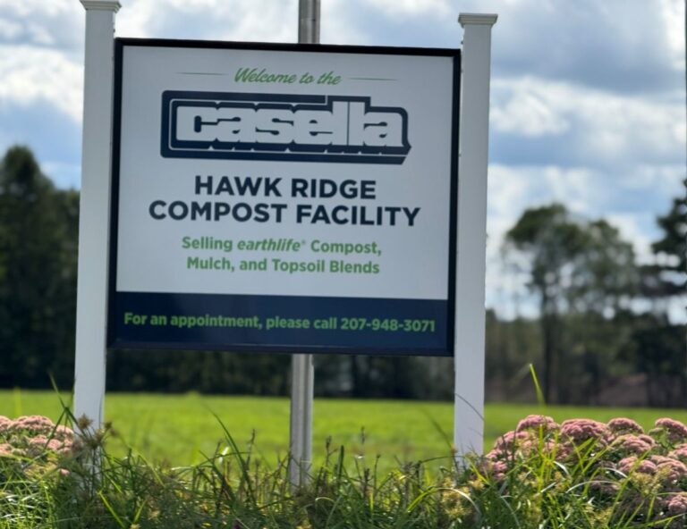 sign for the hawk ridge compost facility.