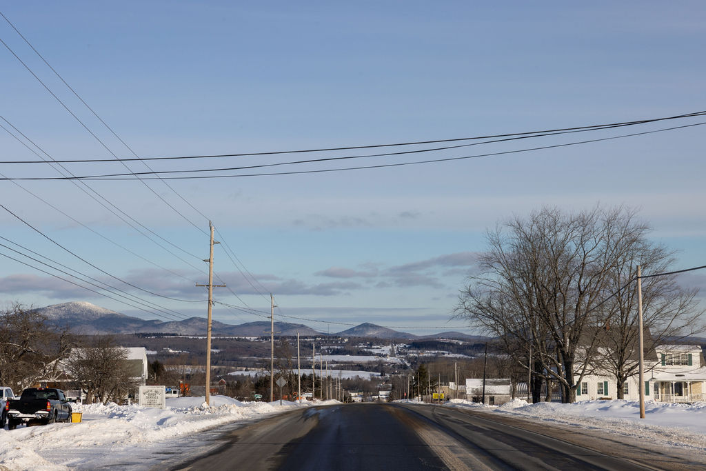 A view of Patten, with Mount Katahdin in the background