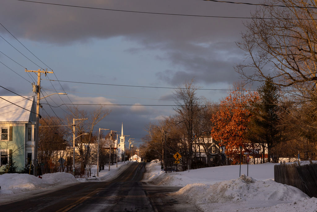 roadway and buildings in downtown patten
