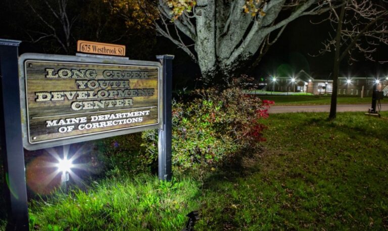 a sign at the entrance of the long creek facility.