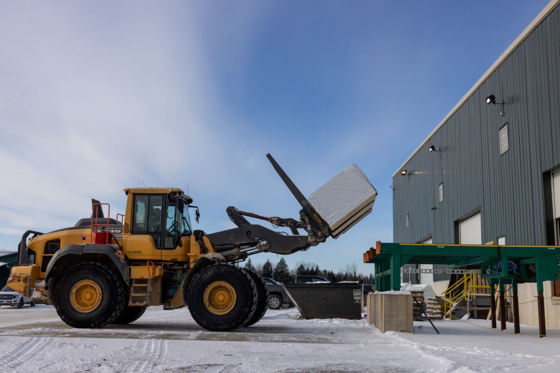 forklift at the lumber yard.