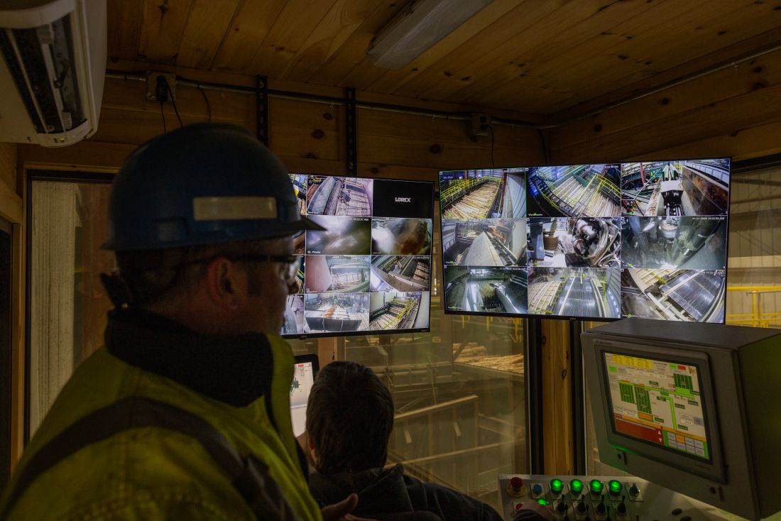 scenes from security cameras at a lumber yard
