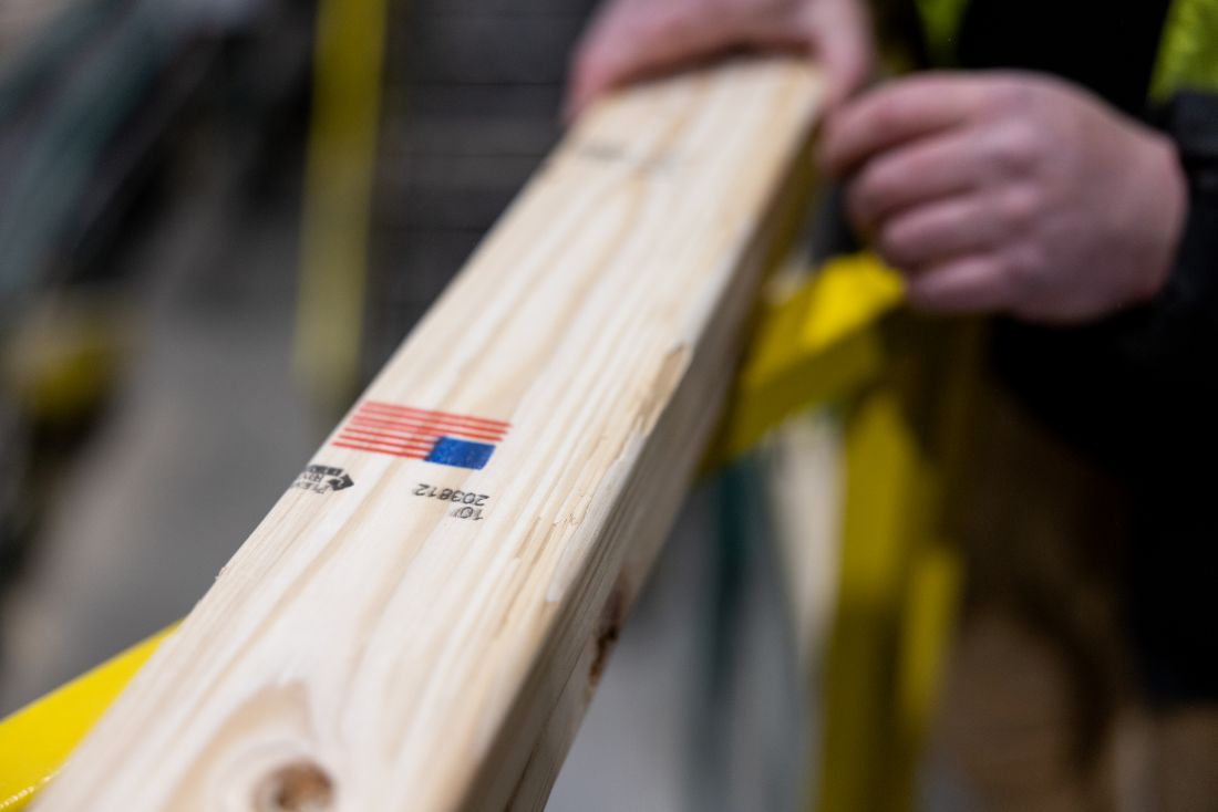 a board stamped with an American flag