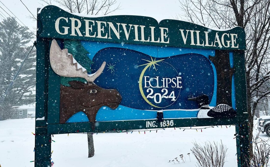 Greenville Village town line sign.