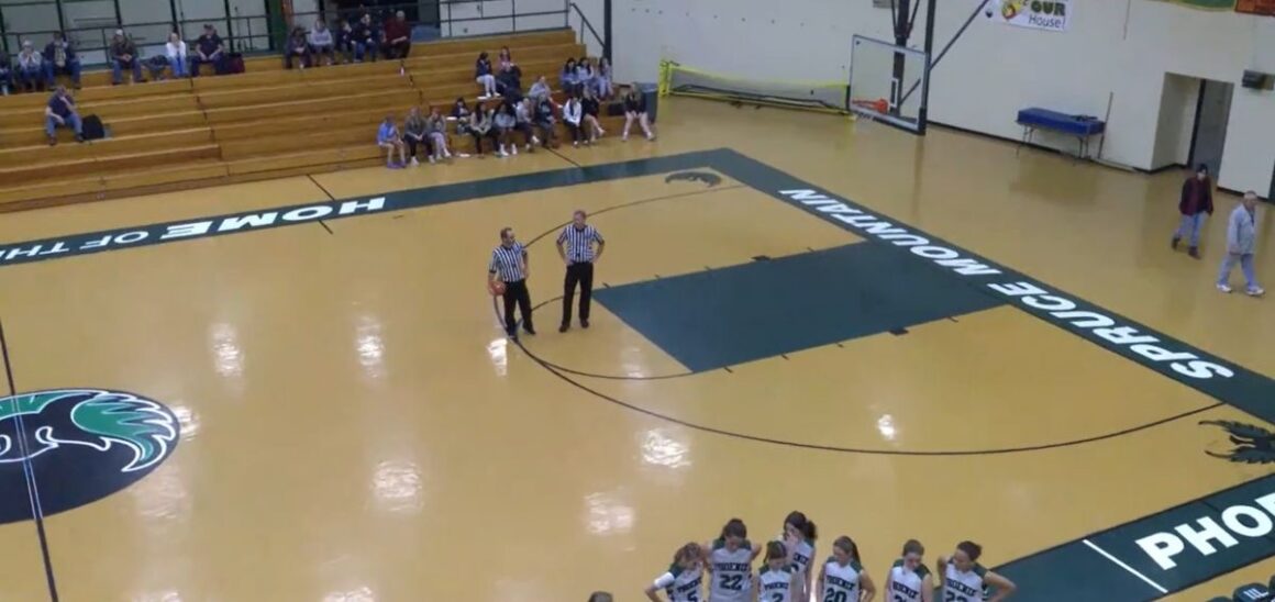spruce mountain basketball court during a game