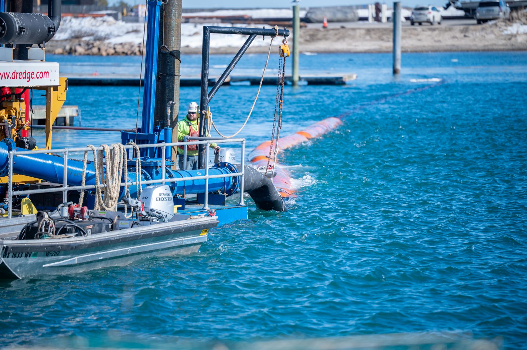 vacuuming with the dredge