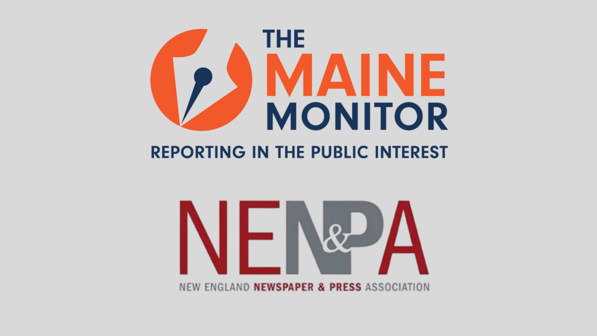 logos for The Maine Monitor as well as the New England Newspaper and Press Association.