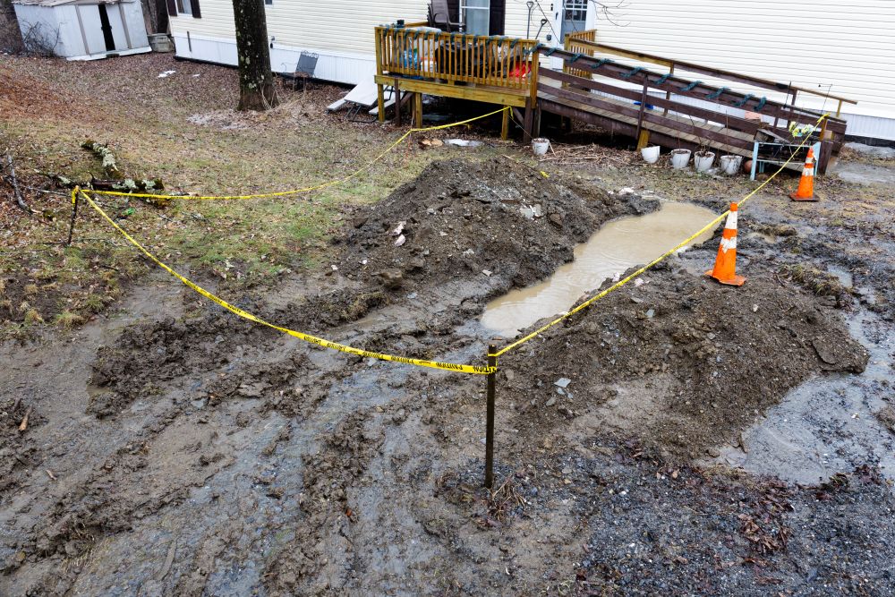 maintenance work in a yard