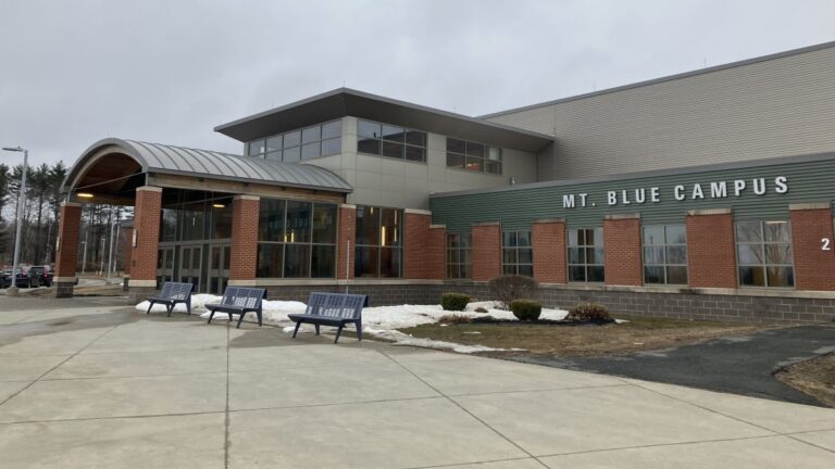 exterior of the mt blue campus.