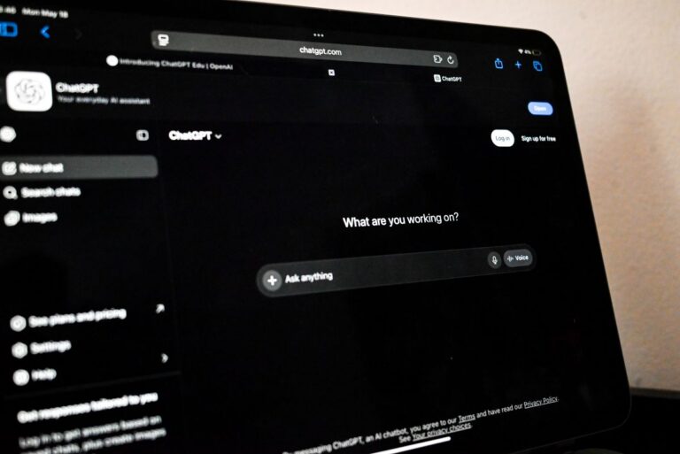 ChatGPT interface on a laptop screen.