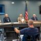 The Franklin County commissioners during a meeting.