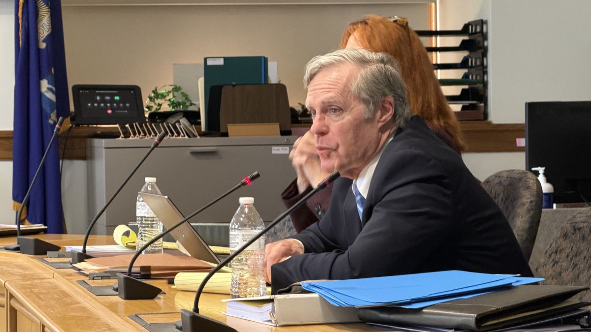 Tim Woodcock speaks during the hearing.