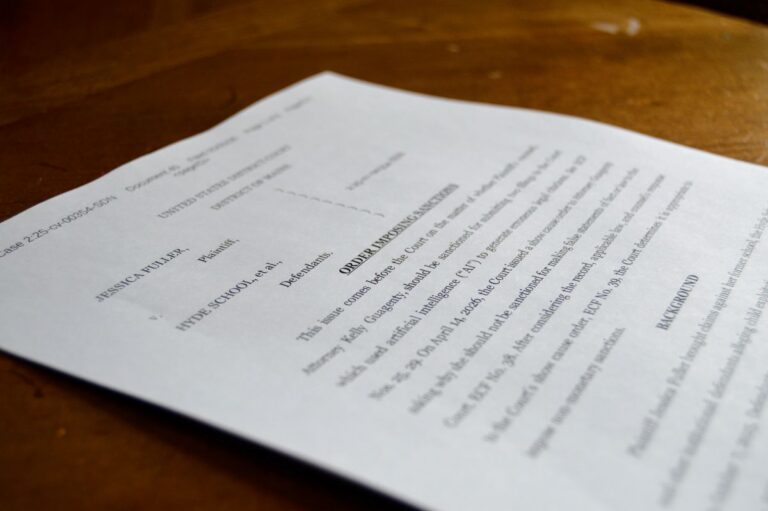 A printout of a court filing
