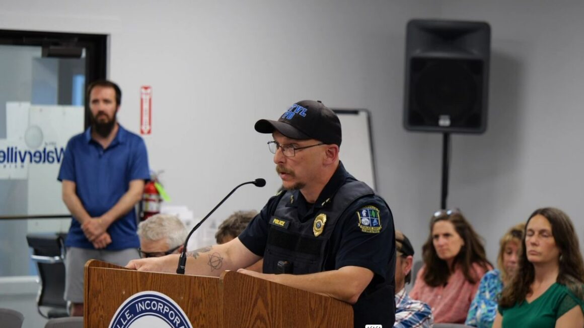 Police Chief Bill Bonney addresses the Waterville City Council.