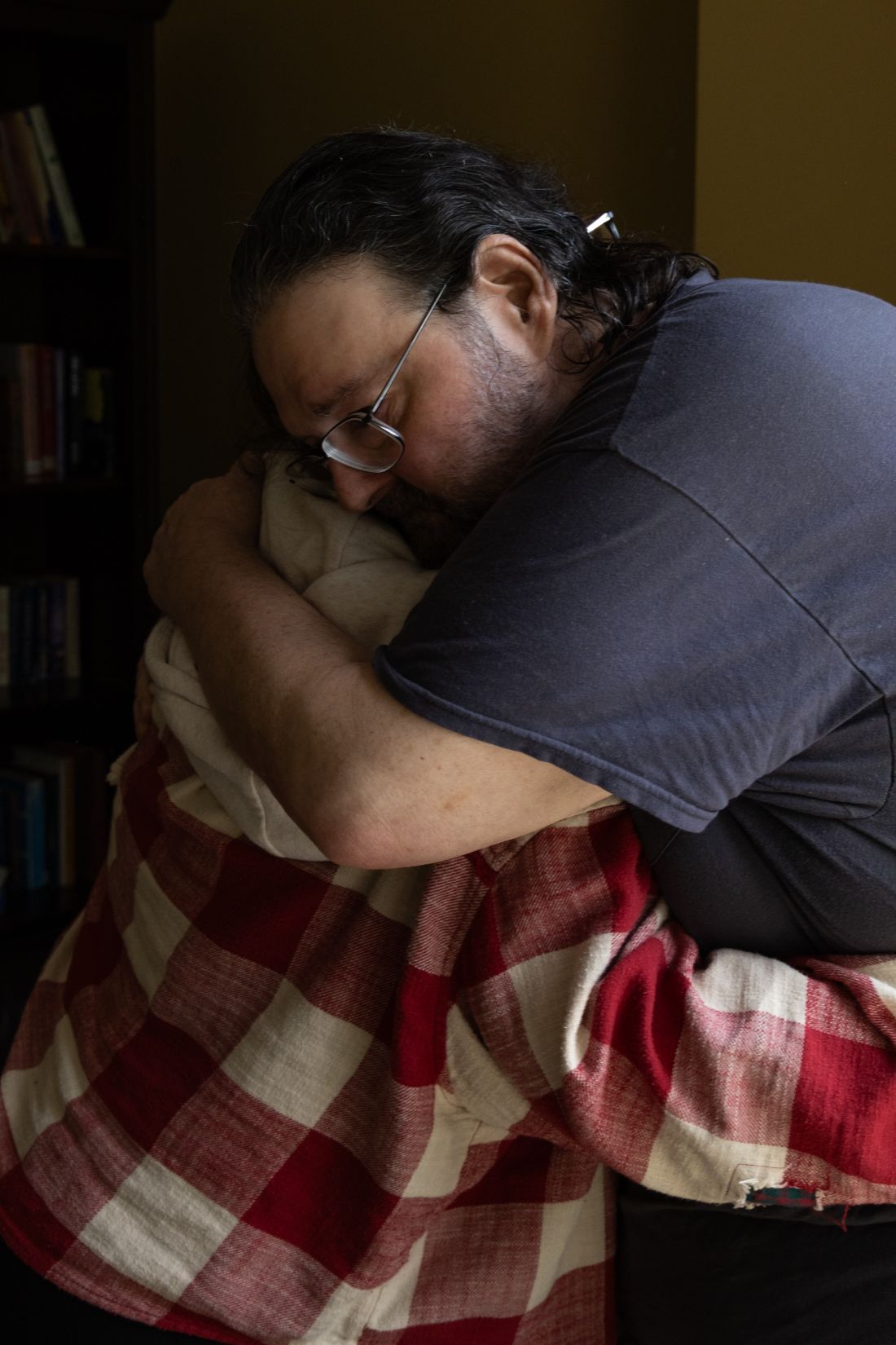 The Lauzons hugging.