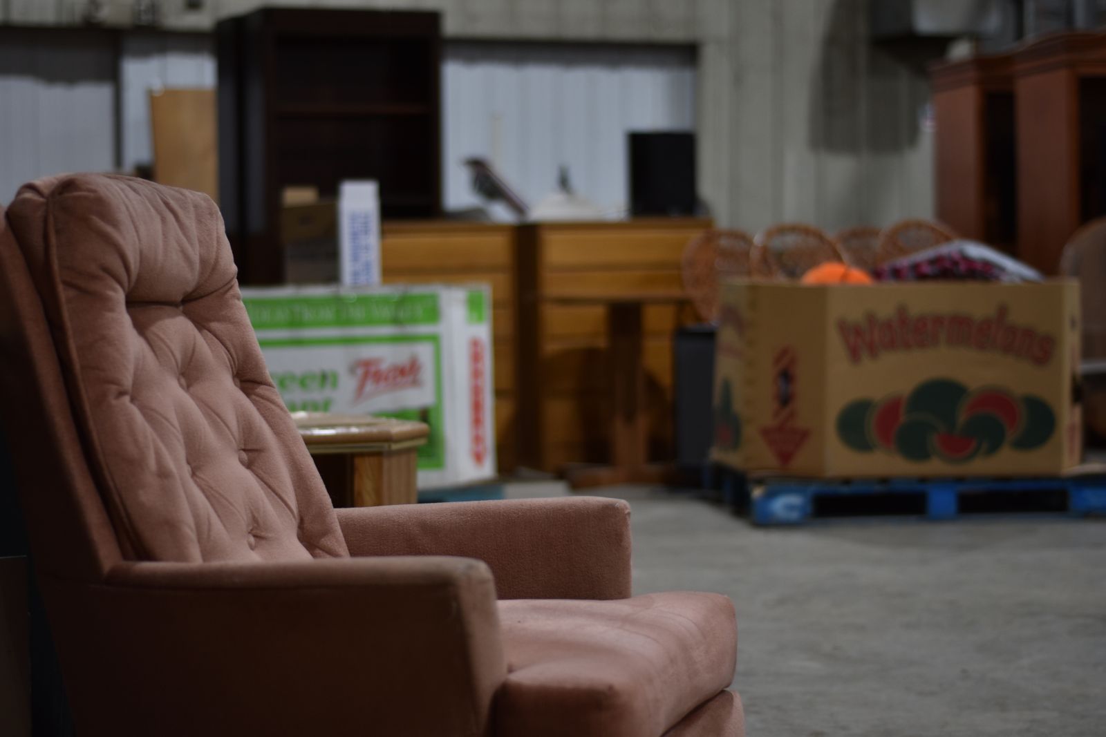 chair in a warehouse