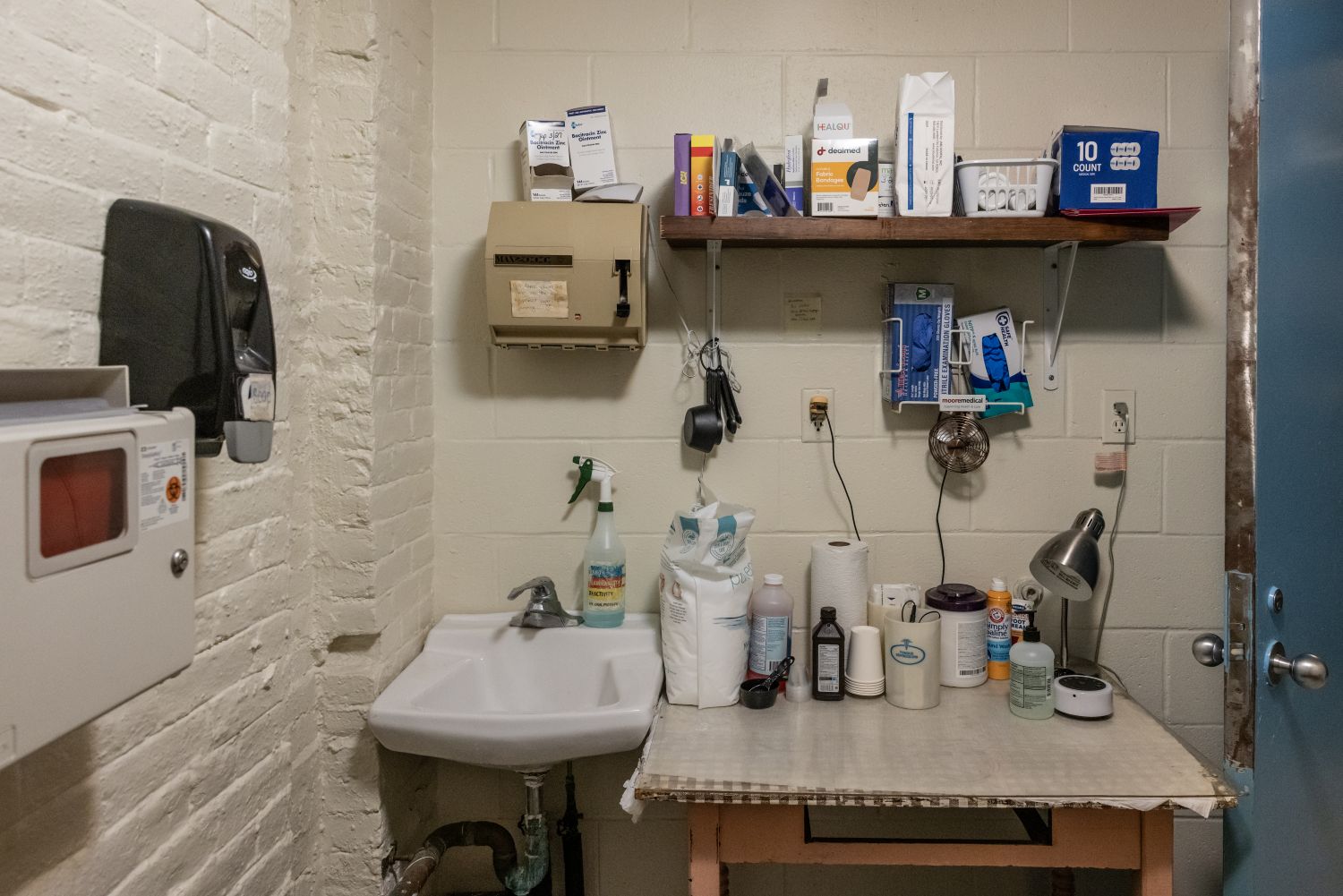 handwashing area of a jail