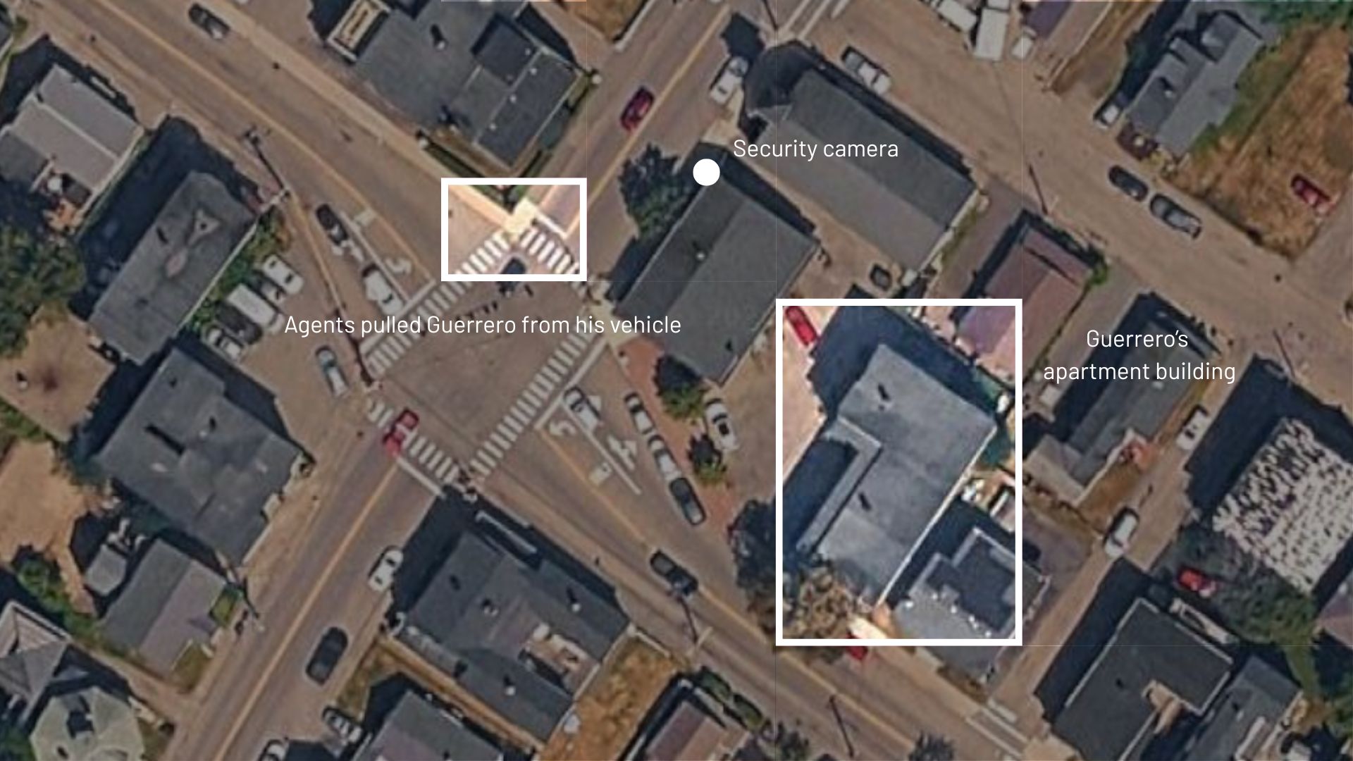 map of the intersection where the shooting took place.
