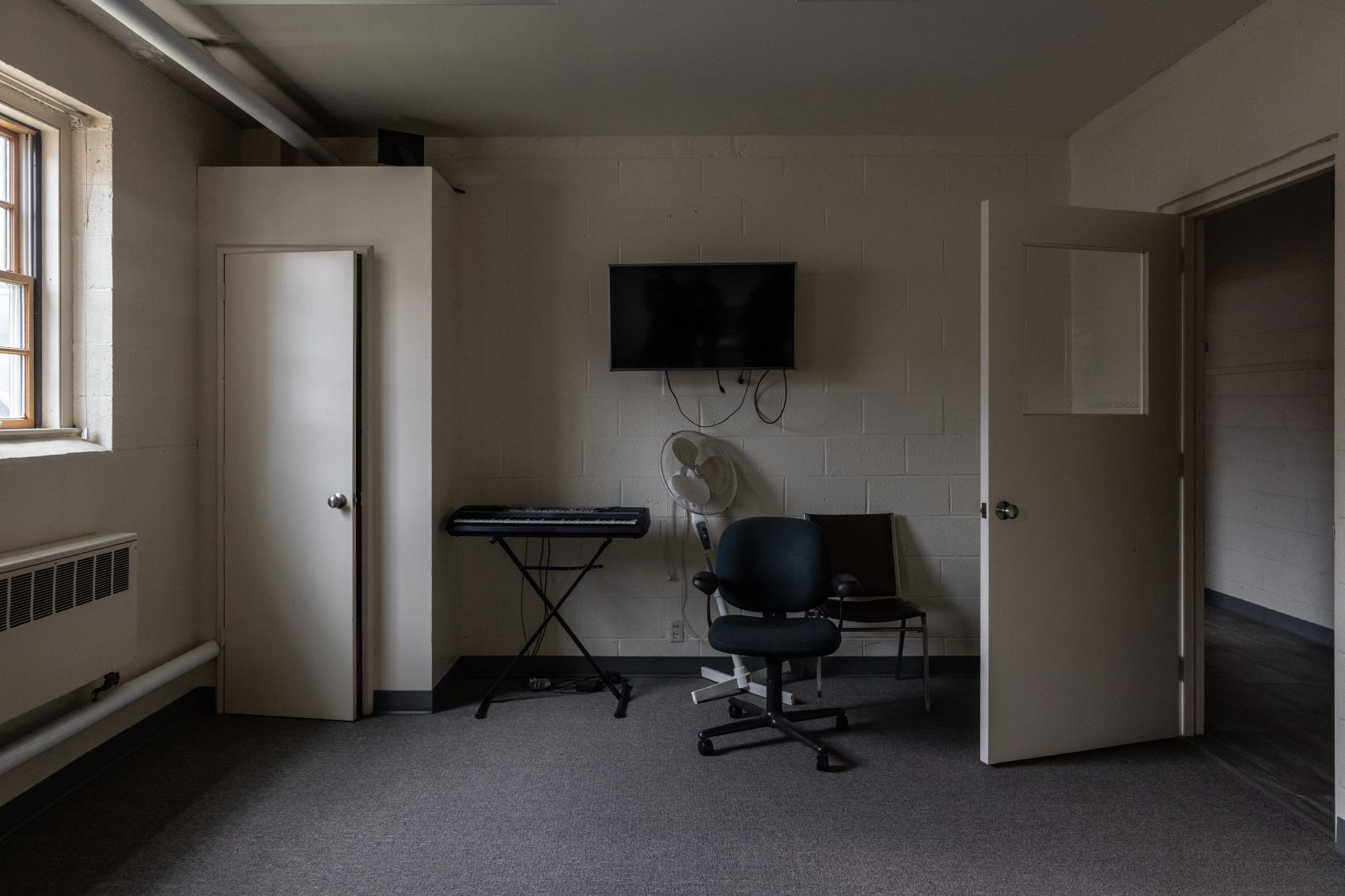 a home office setup inside the recovery center