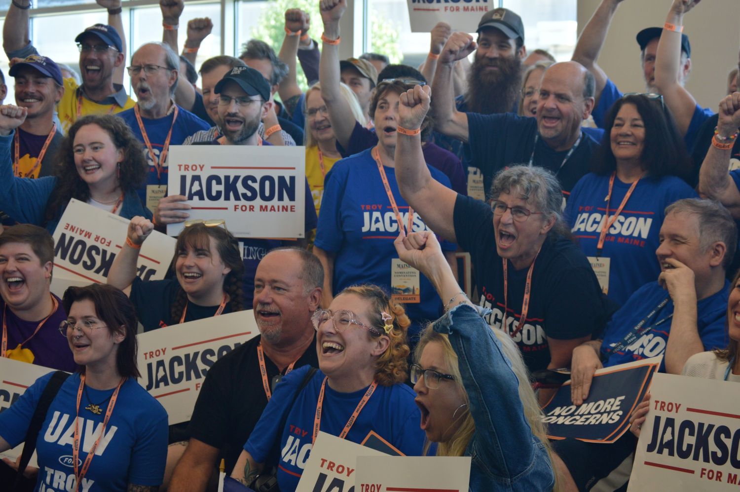 troy jackson supporters cheering
