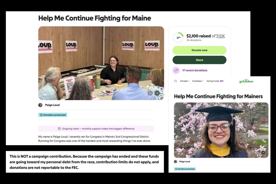 screenshots from the gofundme page