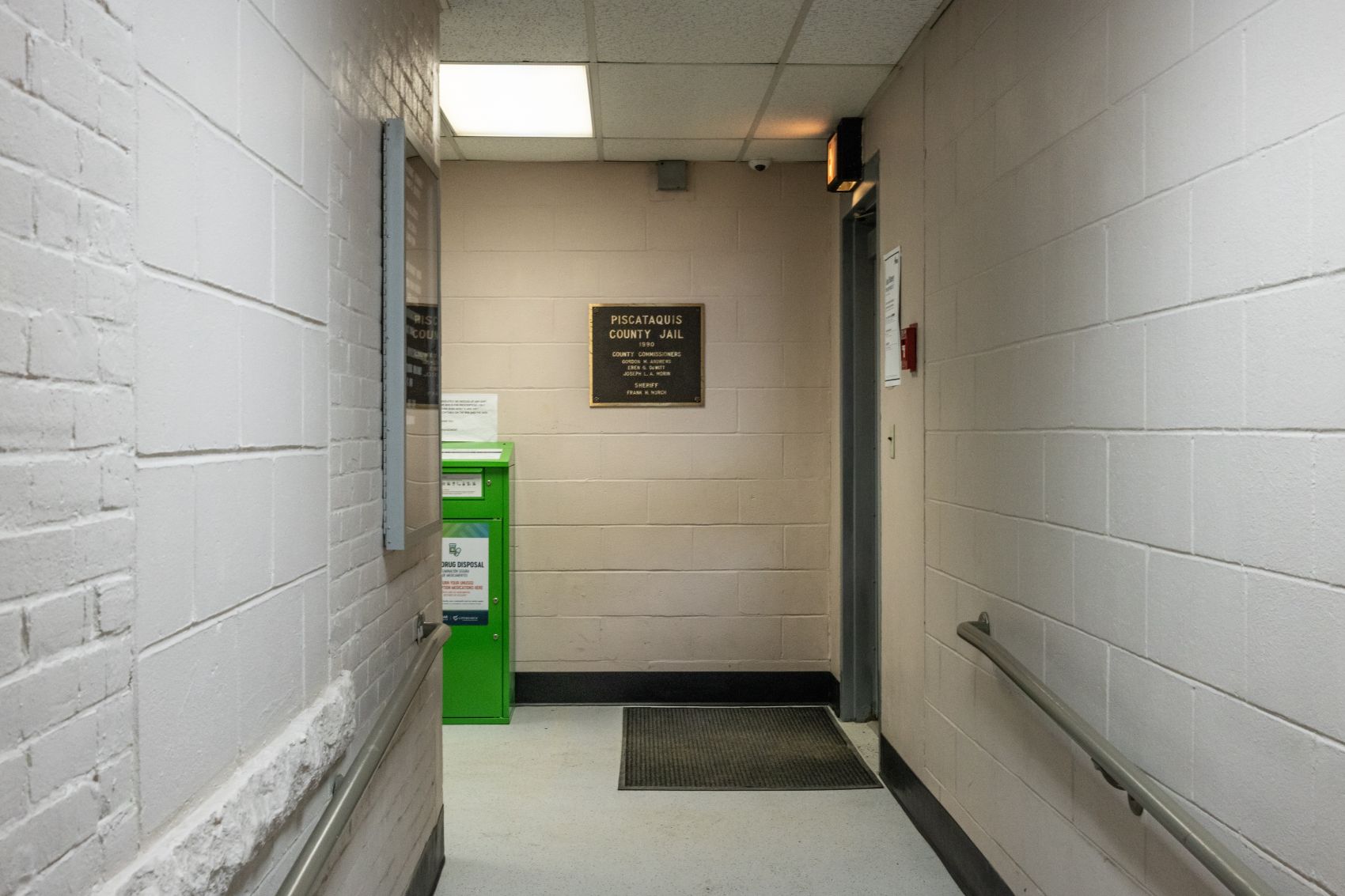 a hallway at the interior entrance of the Piscataquis County Jail