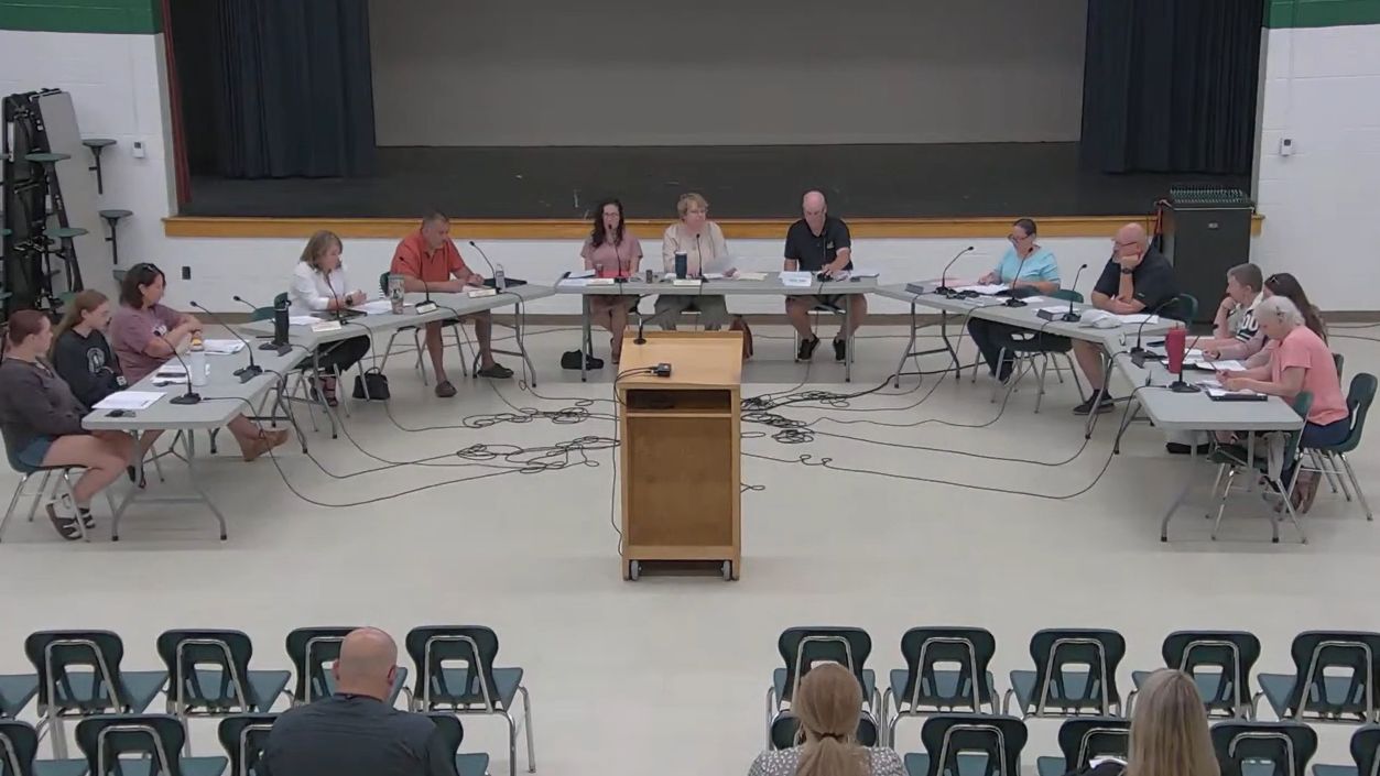 Members of the RSU 73 board during a meeting.