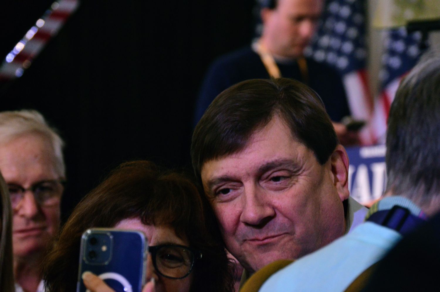 troy jackson poses for a selfie with a supporter