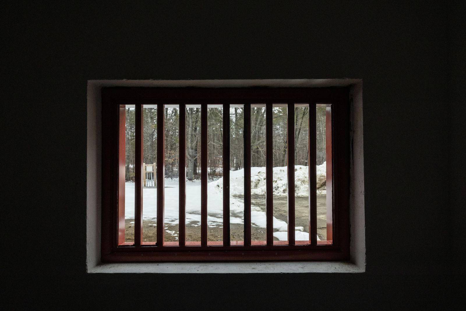 bars blocking a window in the franklin jail 