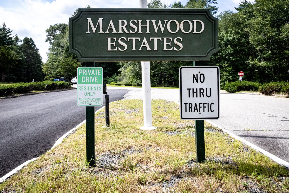 sign at the entrance to marshwood estates