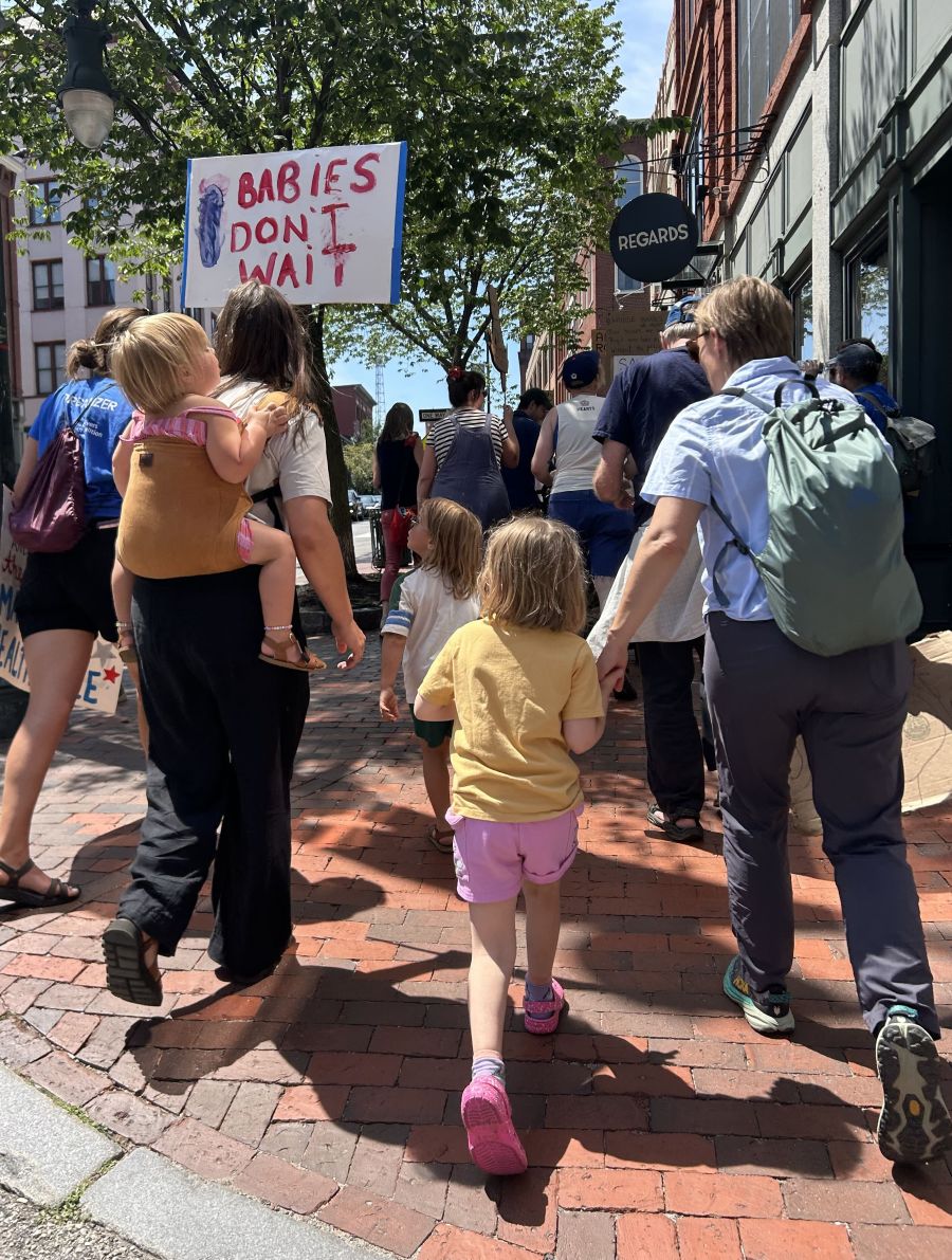 Organizers marching.