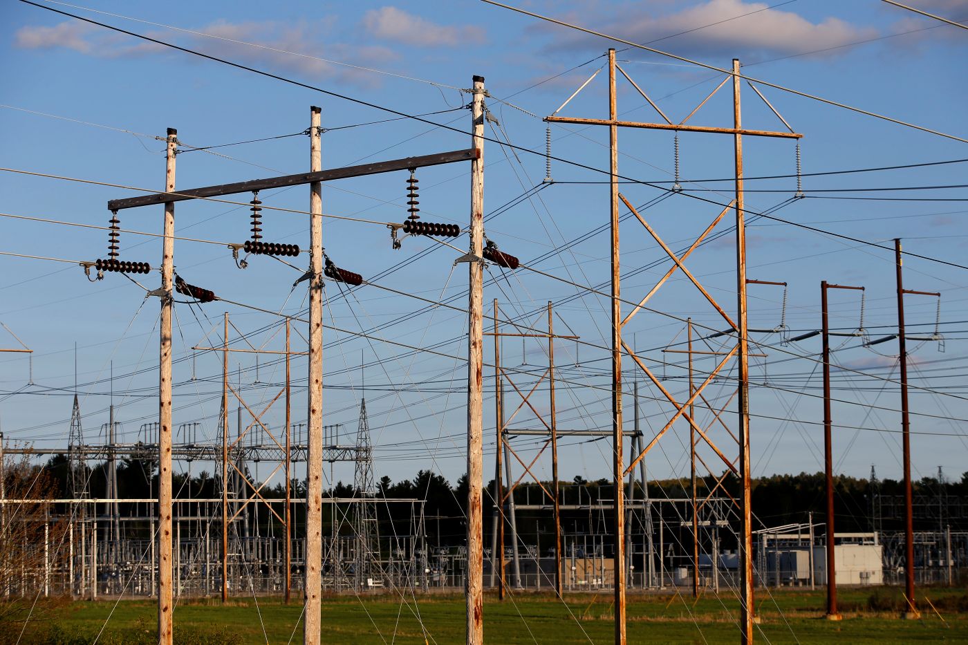 utility lines at a substation