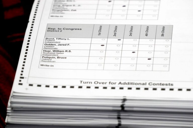 a stack of ballots