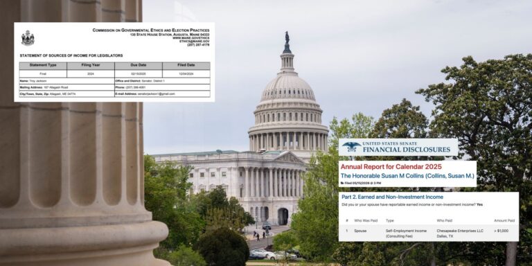 image of the US Capitol with portions of finance documents layered on top