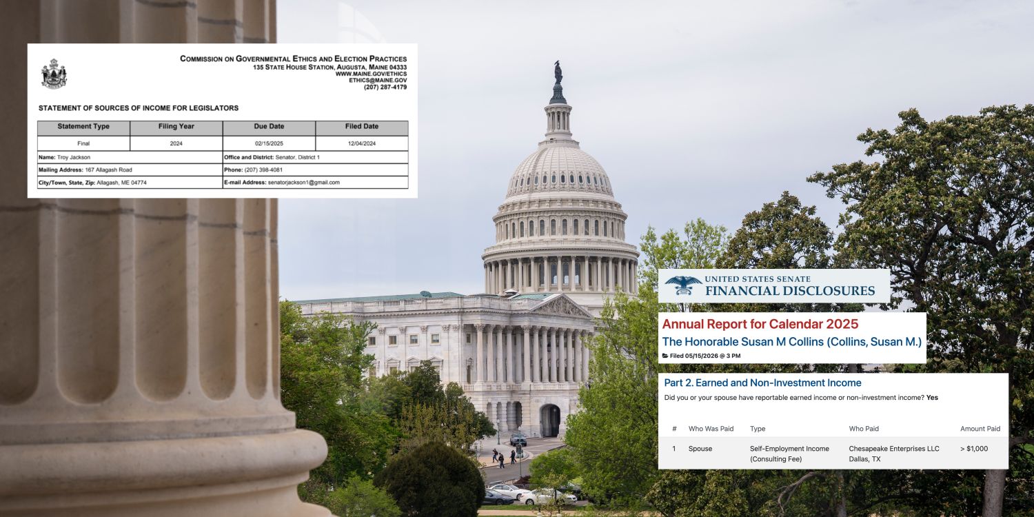 image of the US Capitol with portions of finance documents layered on top